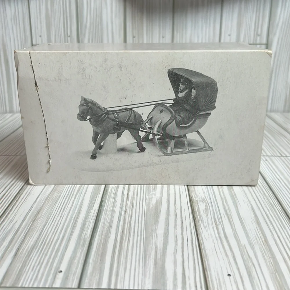 Department 56 One Horse Open Sleigh‎ Heritage Village Accessory Horse Carriage